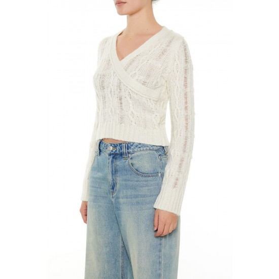 Crossover Cable Knit Sweater