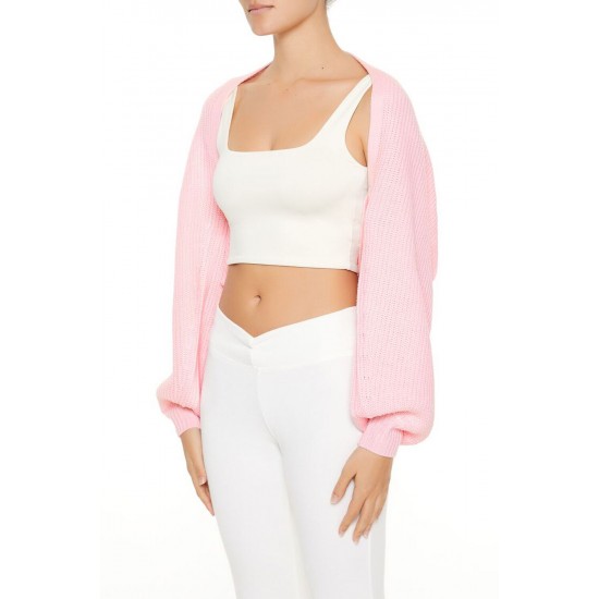 Balloon-Sleeve Shrug Sweater