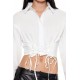 Cropped Lace-Up Shirt