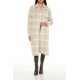 Plaid Drop-Sleeve Trench Coat