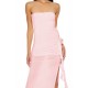 Rosette Ruffle Maxi Tube Dress