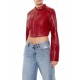 Two-Tone Cropped Moto Jacket