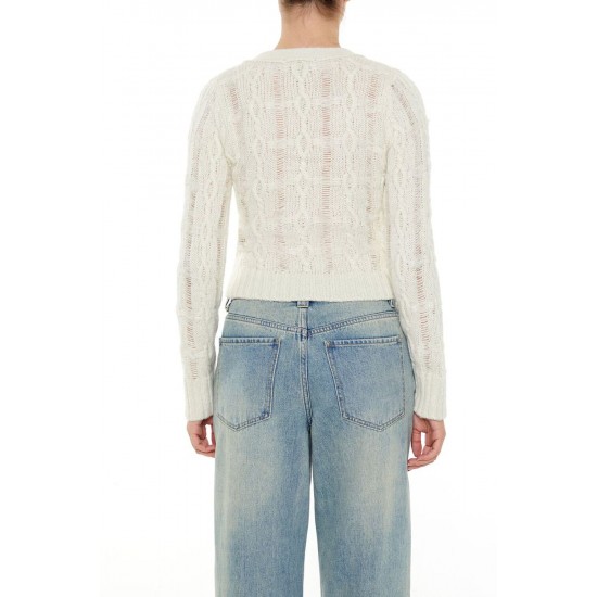 Crossover Cable Knit Sweater