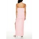 Rosette Ruffle Maxi Tube Dress