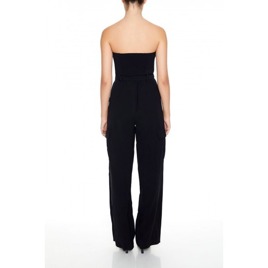 Belted Strapless Cargo Jumpsuit Belted Strapless Cargo Jumpsuit