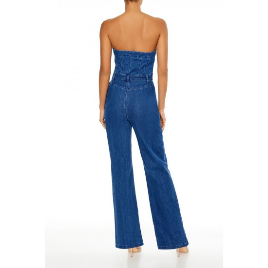 Denim Tube Jumpsuit