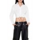 Cropped Lace-Up Shirt