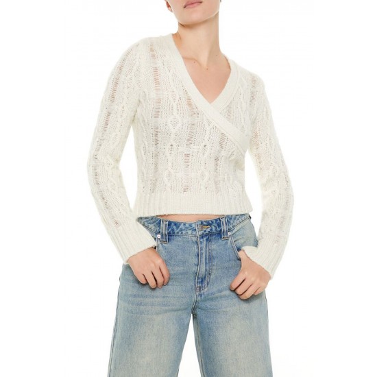 Crossover Cable Knit Sweater