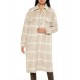Plaid Drop-Sleeve Trench Coat