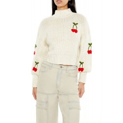Cherry Mock Neck Sweater