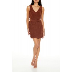 Belted Corduroy Mini Dress